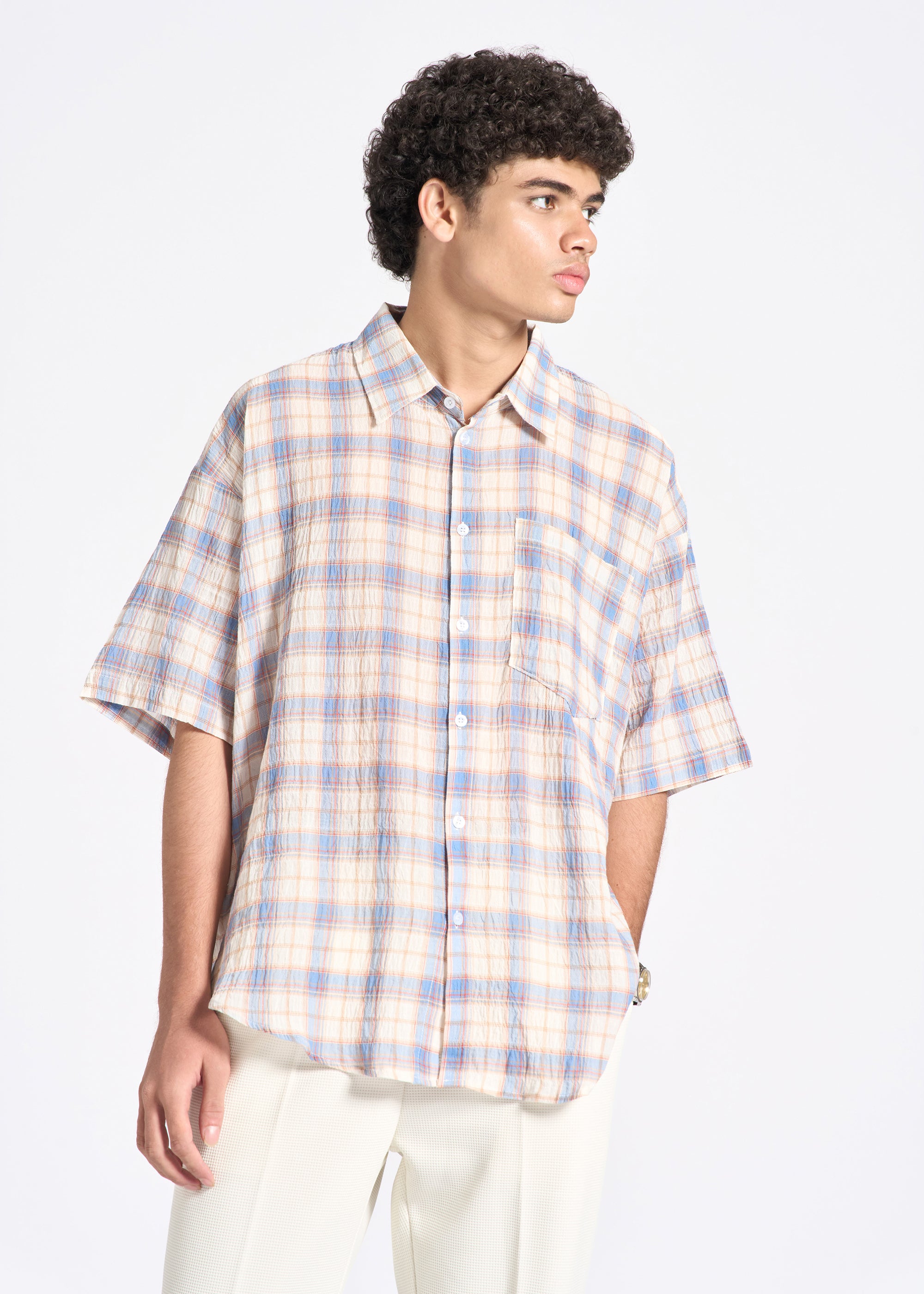 Crinkled Short-Sleeve Shirt