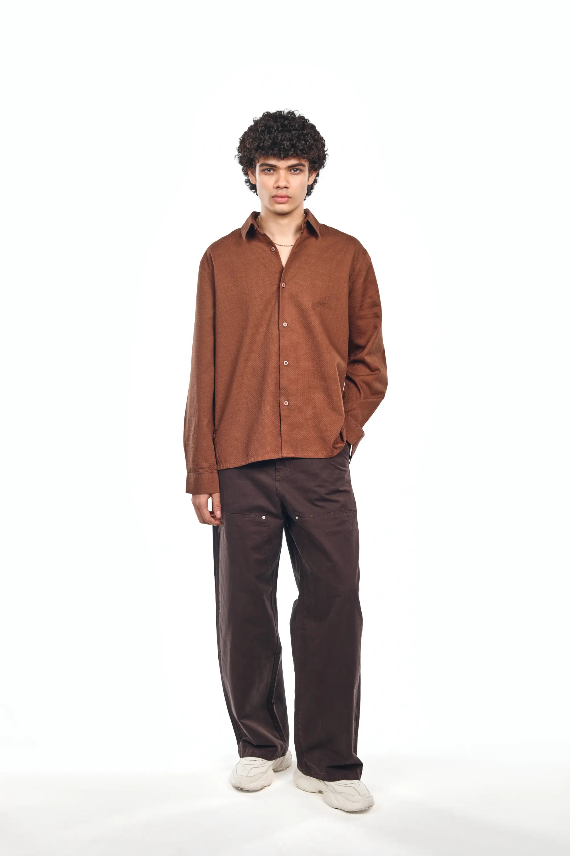 MANIVERSE Textured Side-Detail Shirt