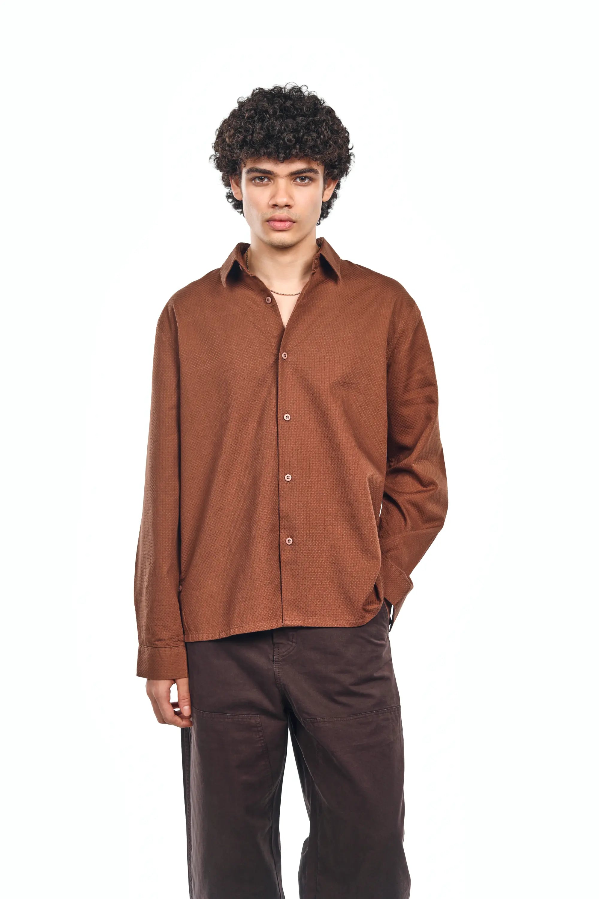 MANIVERSE Textured Side-Detail Shirt