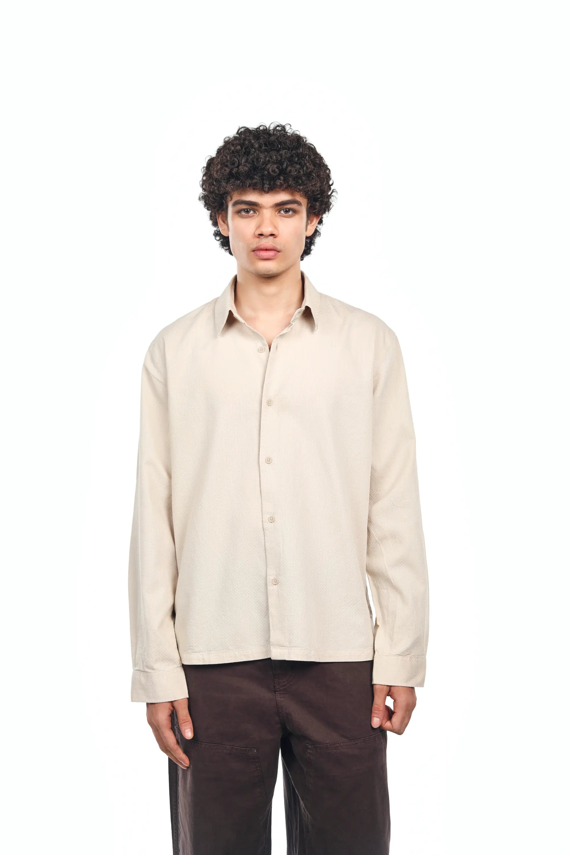 MANIVERSE Textured Side-Detail Shirt