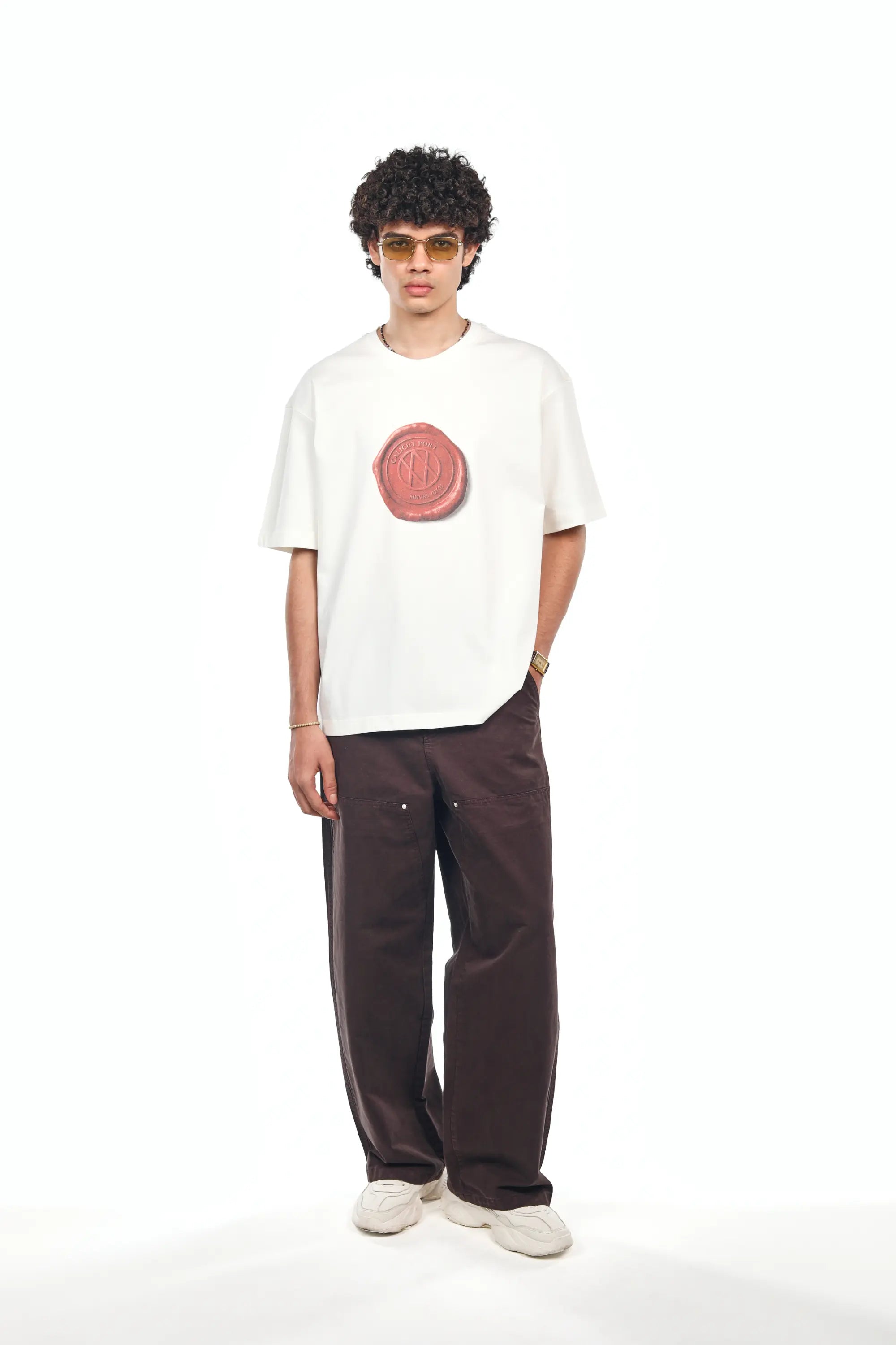 MANIVERSE Wax Seal Oversized Tee
